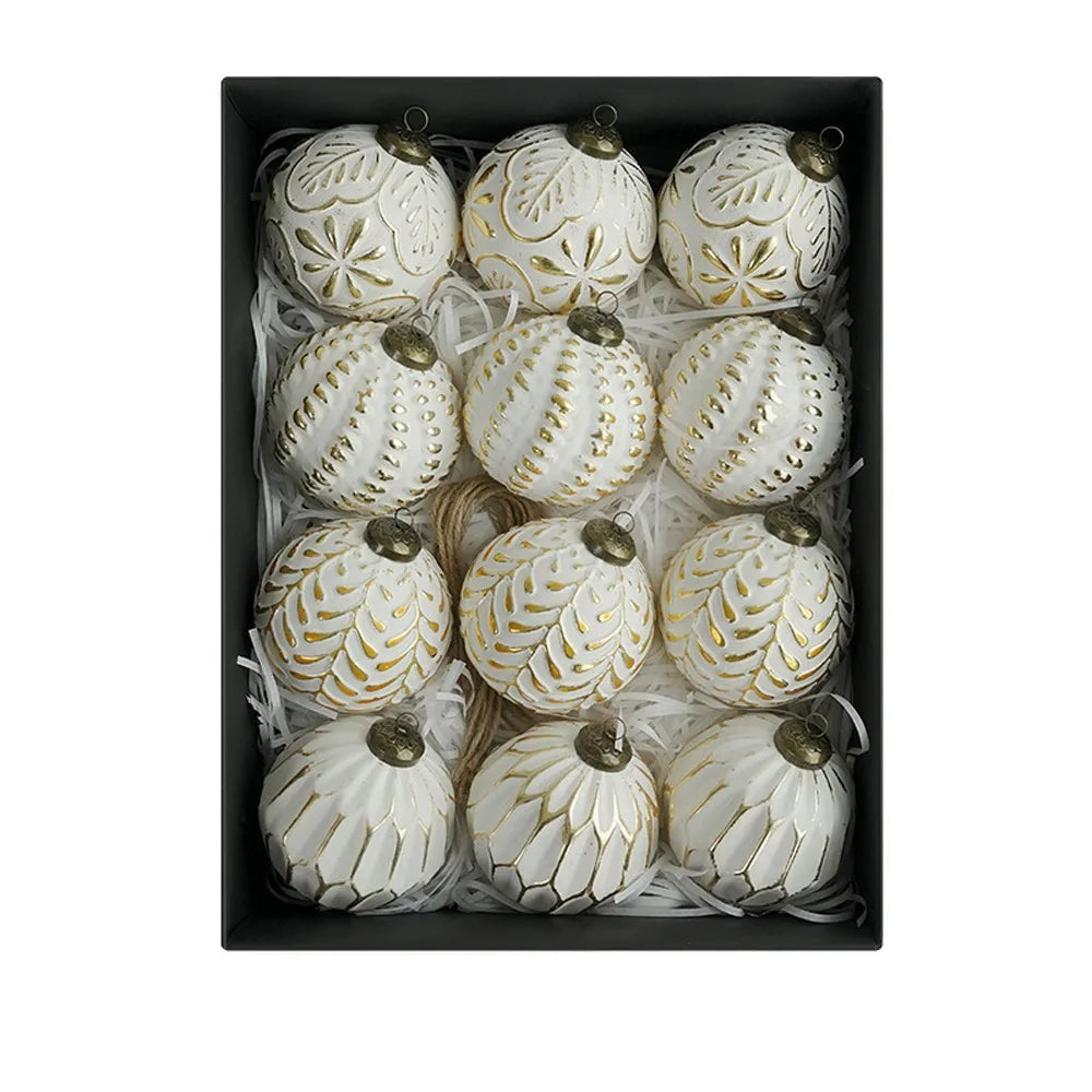 Vintage Christmas Ball Ornament Set (12pcs)