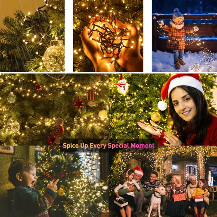 30M Christmas Fairy Lights – 1500 LED Outdoor Garland for Trees & Parties