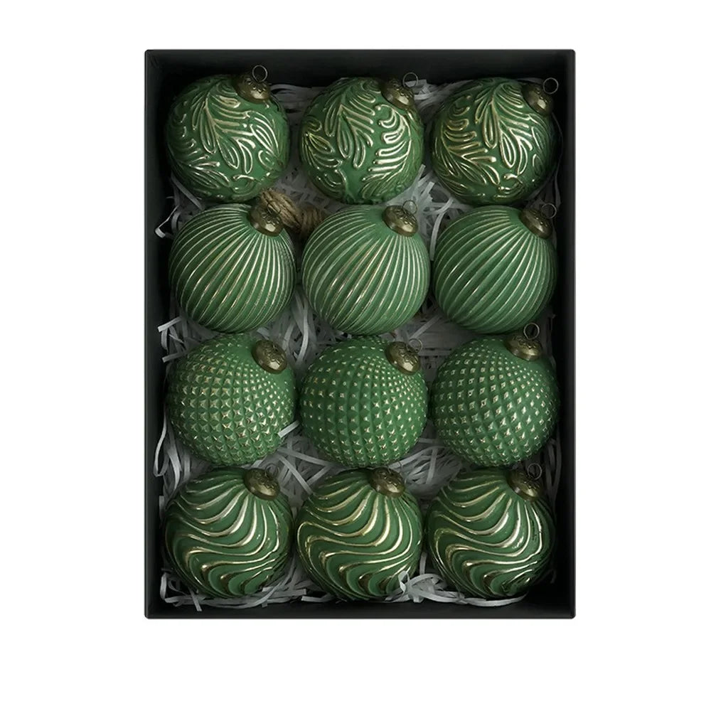 Vintage Christmas Ball Ornament Set (12pcs)