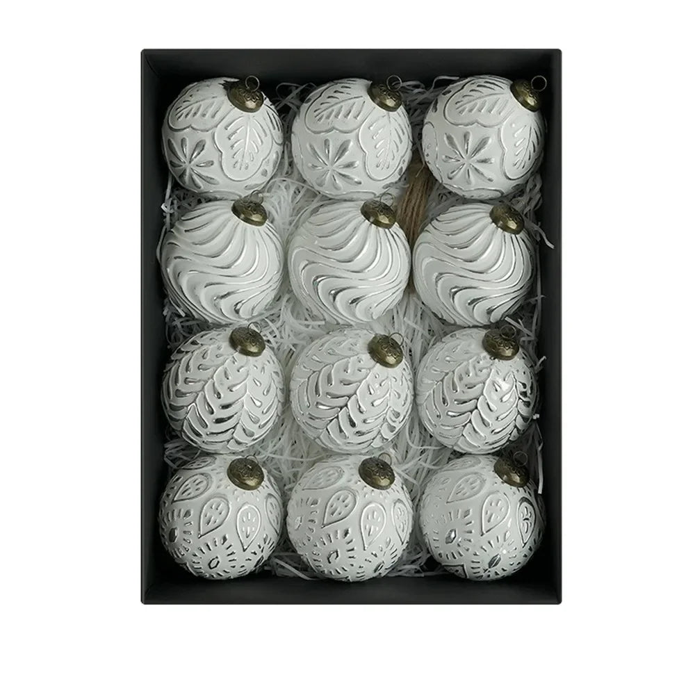 Vintage Christmas Ball Ornament Set (12pcs)