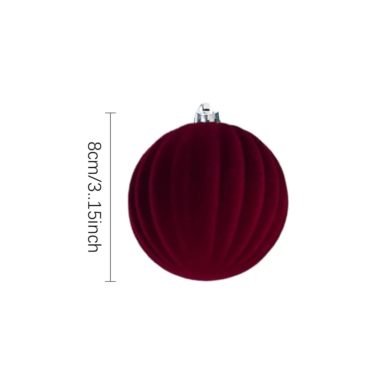 Velvet Flocked Christmas Ornaments – 12-Piece Elegant Tree Ball Set