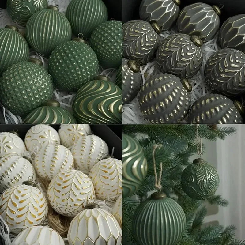 Vintage Christmas Ball Ornament Set (12pcs)